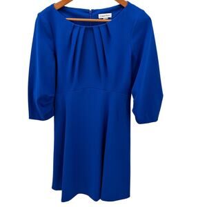 CALVIN KLEIN NWT Rouch Sleeve A Line Dress in Regatta // 4